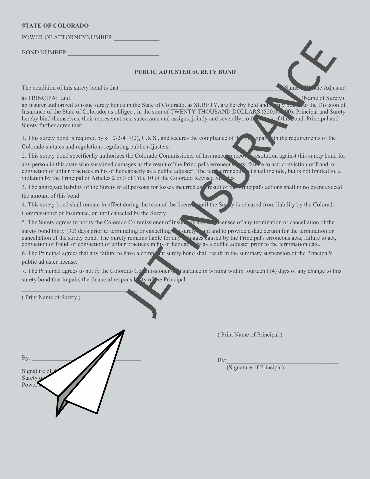 Colorado Public Adjuster Bond
