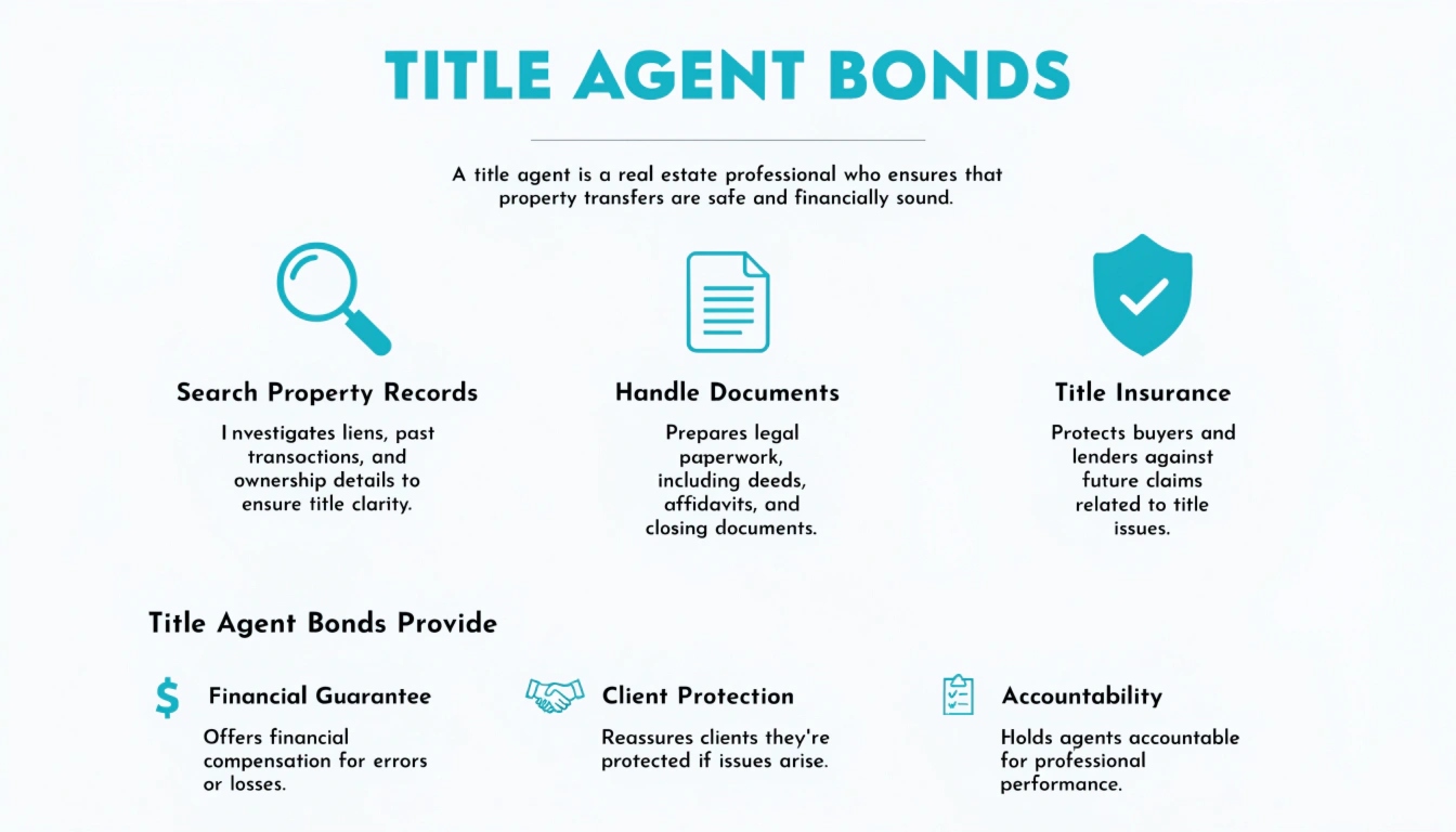 infographic explaining title agents role and how the bond protects the public 